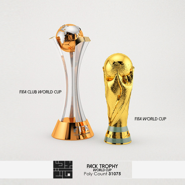 Pack Of World Cup Trophies 3D Model by BHatem 3DOcean